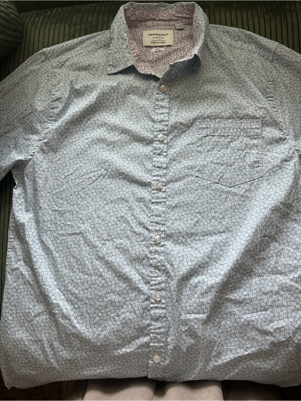 Paper Denim & Cloth Light Blue Micro Floral Button-Down Shirt